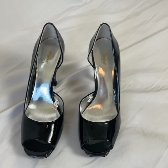 Mossimo Black Patten Leather Open Toe Heel - Picture 3 of 8